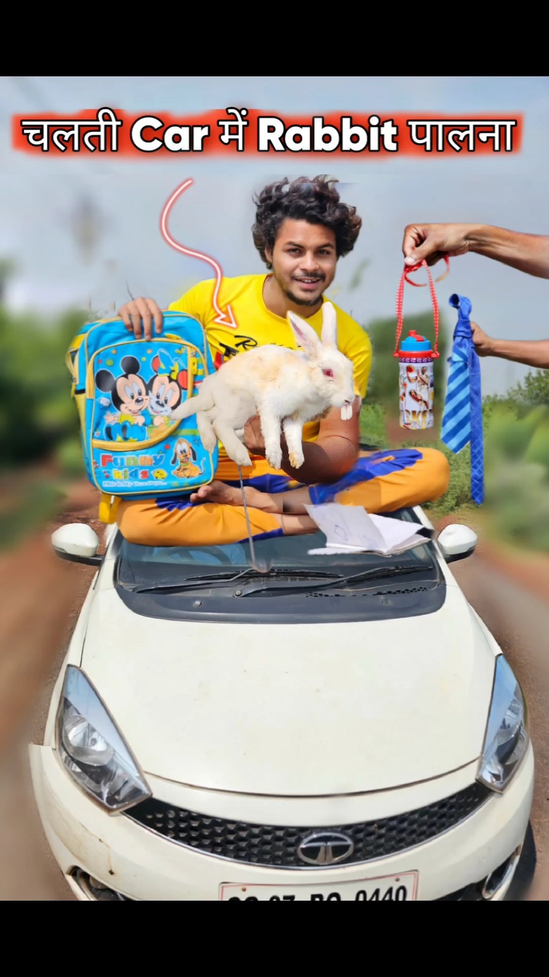 चलती Car मे खरगोश?पालना !? #rabbit #comedy