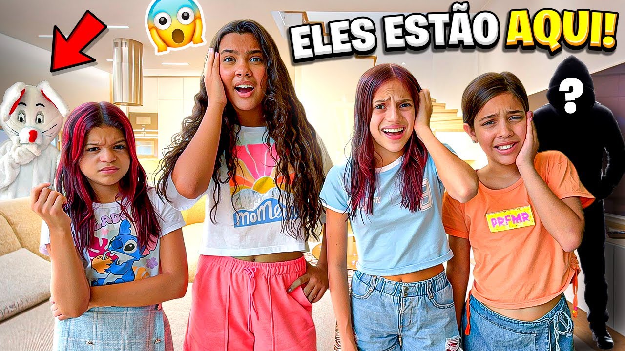 MORANDO COM AS IRMÃS PINA! O COELHO MALVADÃO E O HOMEM ESTRANHO APARECERAM? (JÉSSICA SOUSA E FAMÍLIA