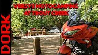 Motocamping Solo at Trout Creek Campground: Motorcycle Firewood, Campfire Steak Cooking, River Views