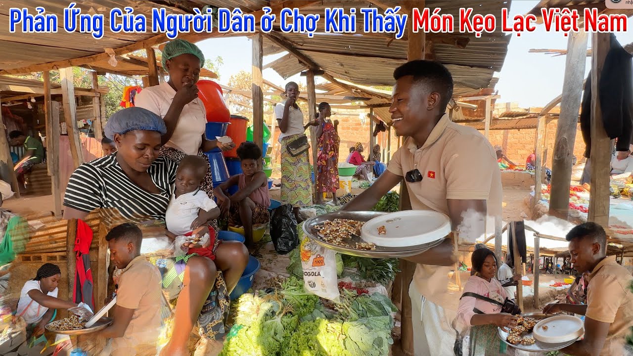 Lindo || Phản Ứng Của Người Dân ở Chợ Khi Thấy Món Kẹo Lạc Việt Nam !!! - YouTube