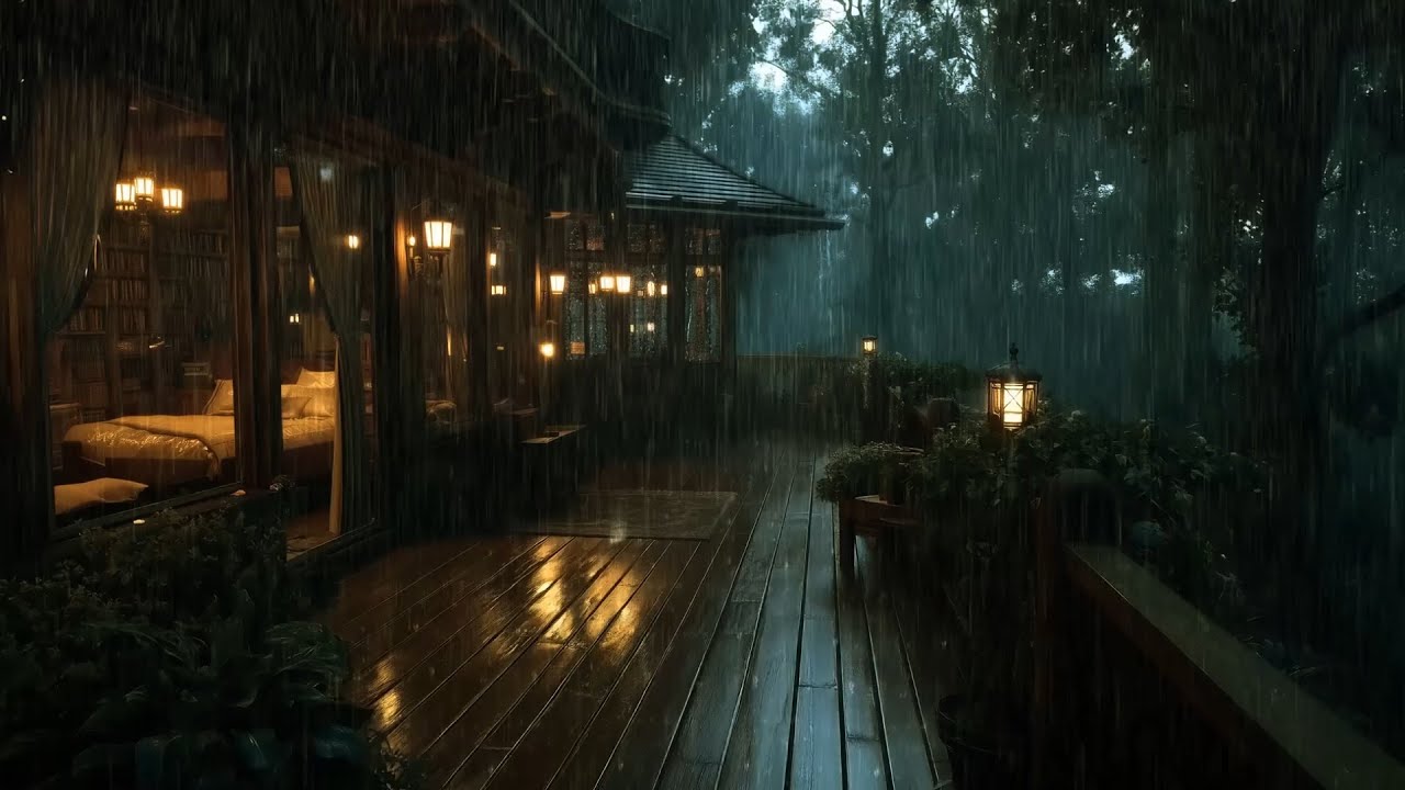 Night Rain at the Forest Cabin 🌧 | Deep Sleep Ambience and Forest Calm ...