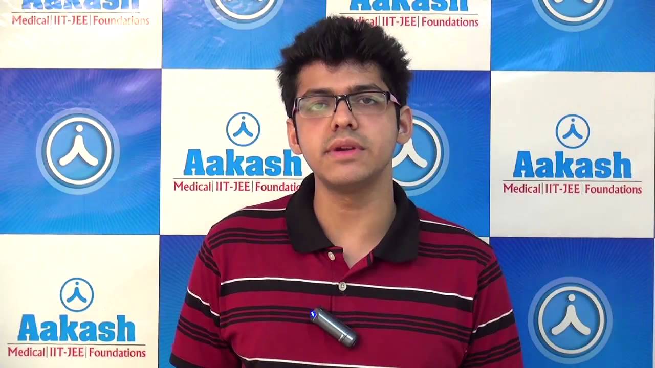 Aakash MU-OET Manipal 2015 Top Ranker (Saransh Puri AIR-6)