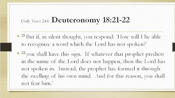 Dad’s Bible Tract 244 - Deuteronomy 18:21-22