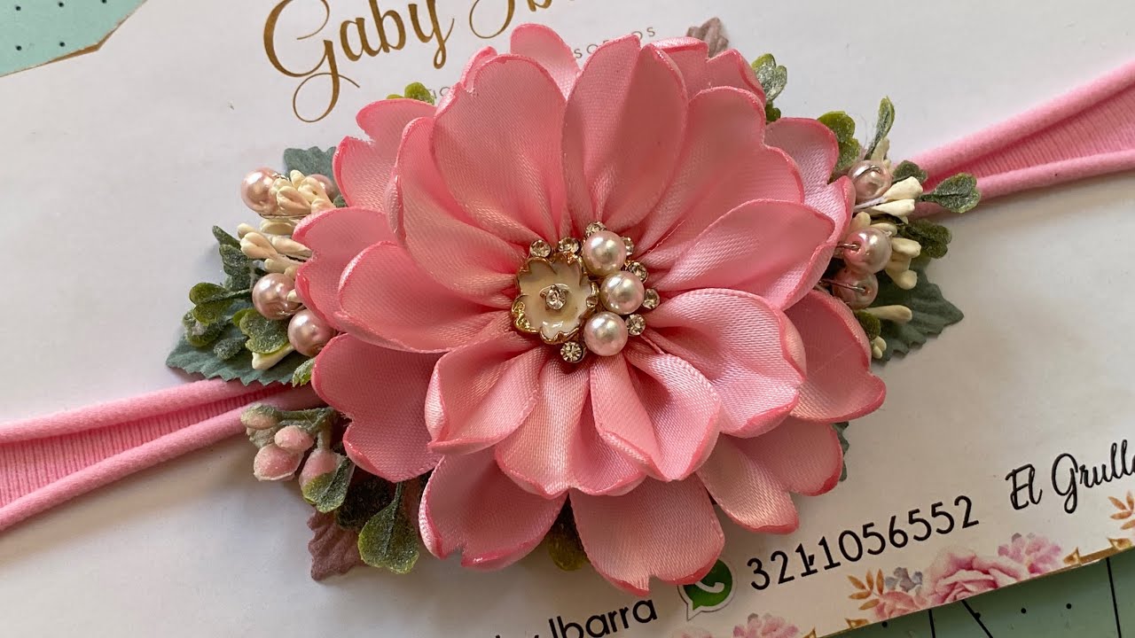 FLOR 🌷 🌷DALI’🌷🌷/listón satinado/paso a paso/flores de listón fáciles de realizar