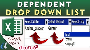Dependent Drop Down List in Excel Telugu || State- Mandal -Place || computersadda.com