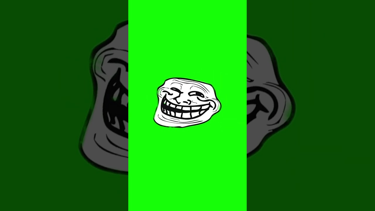 Troll face green screen transition | Green screen template 