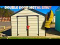 Trell portable buildings derksen best value metal emut with double doors