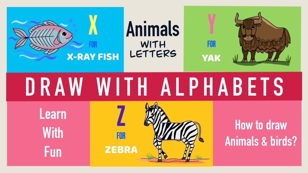 How to draw with Alphabets/7/X Y Z/How to draw XRayFish
