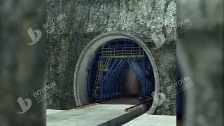 Animated video of tunnel lining trolley operation