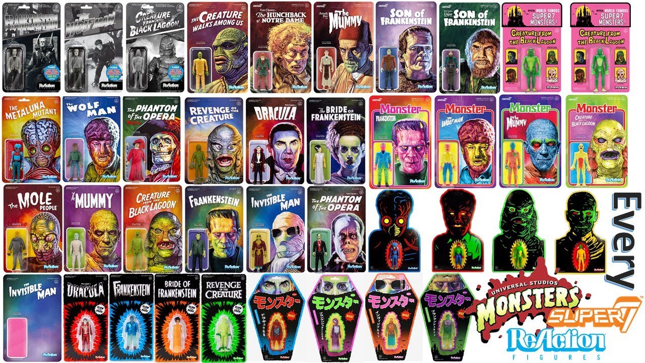 *see newer video* Every Super7 ReAction Universal Monsters Comparison List Series 1-3