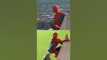 Reality of SpiderMan scenes shooting |  behind the scenes |  before VFX after VFX #shorts#spiderman