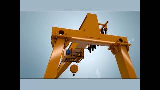 single girder gantry cranes 3d animation