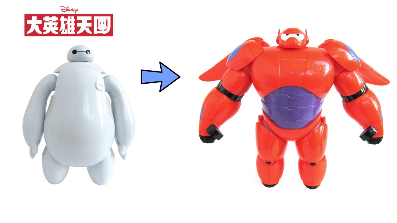 玩迪士尼大英雄天團看護版杯麵變身成戰鬥高手模型玩具開箱 Youtube