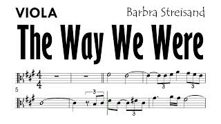 The Way We Were Viola Sheet Music Backing Track Partitura Barbra Streisand