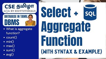 5.5 தமிழில் DQL Select + Aggregate Function in SQL - The Ultimate Guide!