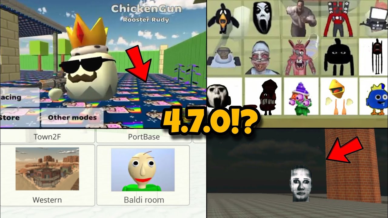 🤯CHICKEN GUN NEW UPDATE 4.7.0 LEAKS AND EASTER EGGS!! 😱NEW LOBBY, BALDI ...