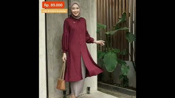 Thumbnail of Dianara Long Tunik Polos Full Kancing Premium Fashion Baju Atasan Wanita Muslim Pesta Kondangan