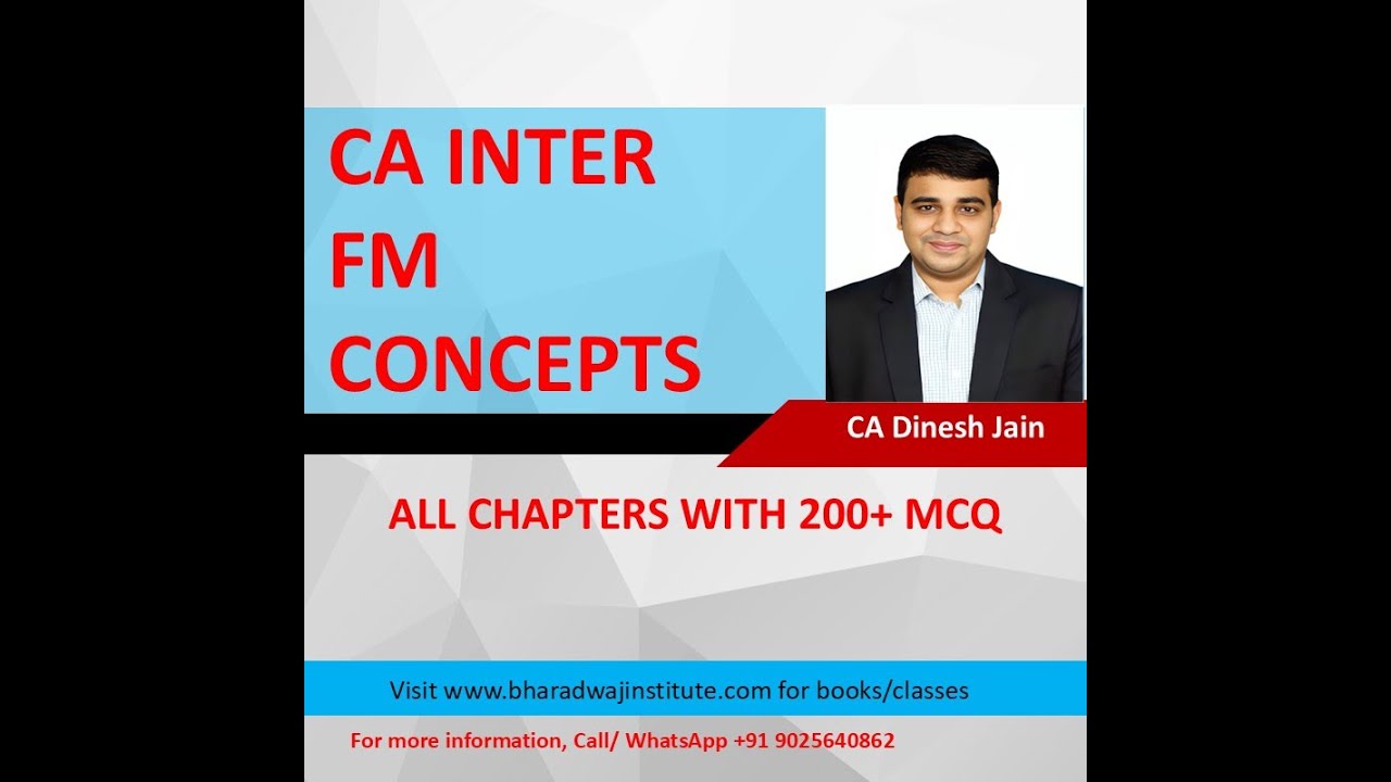 CA Inter FM Revision Marathon: 200+ Concept MCQs Covered in 5 Hours ...