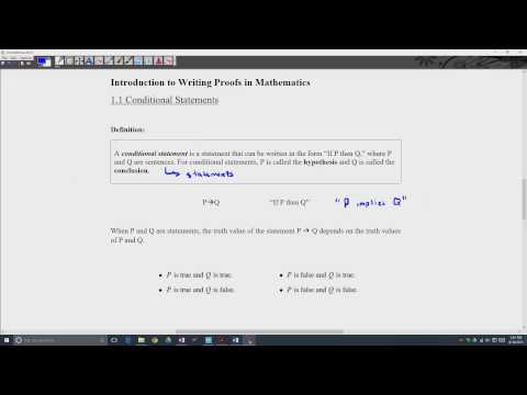 Mathematical Writing and Proof: Conditional Statements