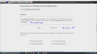 Mathematical Writing and Proof: Conditional Statements