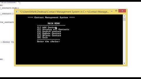 Contact Management System in C++