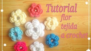 Crochet : Flor Tejida  paso a paso.