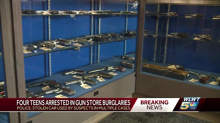PD: 4 juveniles in custody, accused of crashing stolen car into stores, stealing guns