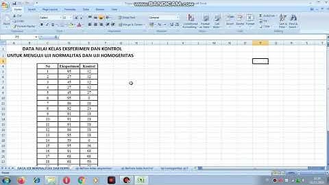 Cara Mencari Uji Normalitas Dan Uji Homogenitas Menggunakan Microsoft Excel