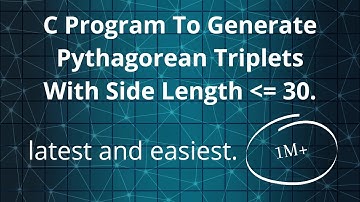 C program to generate all pythagorean triplets with side lengths less than or equal to 30. IN HINDI🔥