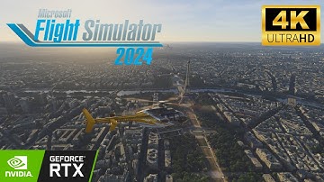 Helicopter Ride Over Paris | MSFS 2024 Eiffel Tower Flyby in 4K RTX