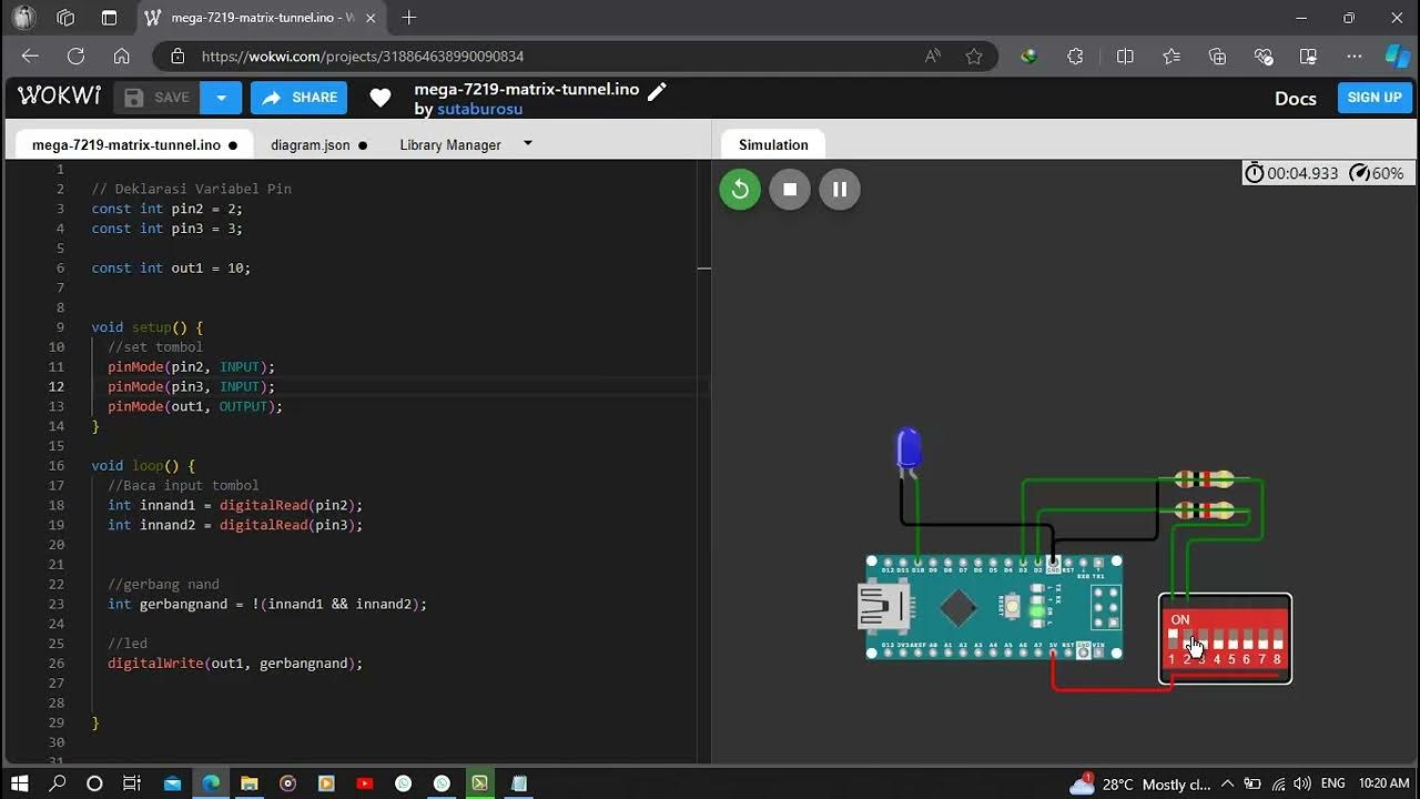 membuat gerbang nand dengan arduino nano - YouTube