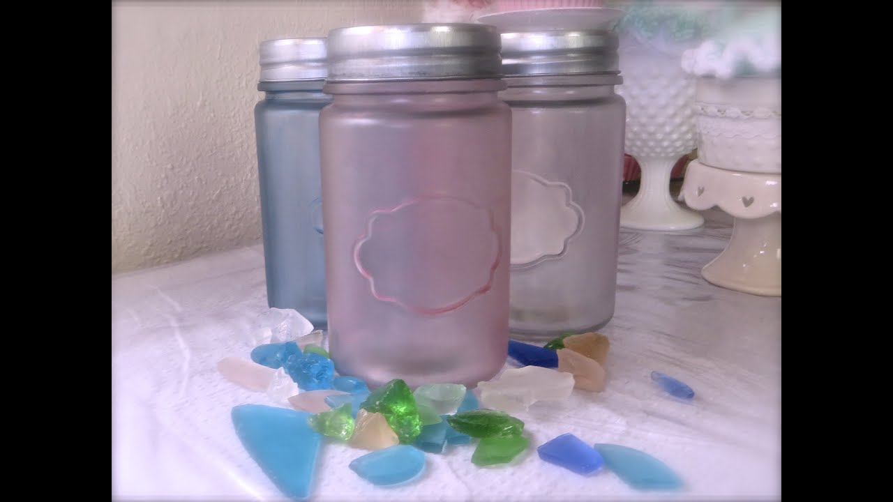 Frosted Glass Project with Sea Glass Spray Paint 