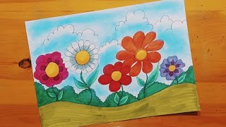 رسم فصل الربيع 3 || Spring drawing||comment dessiner le printemps||Bahar çizimi||dessin de printemps