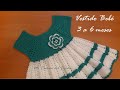 Vestido Bebe a Crochet (Ganchillo) 3 a 6 meses tutorial paso a paso gratis. Parte 2 de 2.