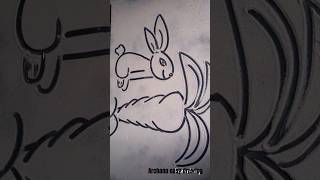 How to Draw Rabbit and carrot drawing #drawing #shortvideo #youtubeshorts #art #viral #writing