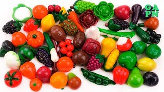 Aprender nombres Frutas y Verduras | Aprender Colores para niños con frutas y verduras juguetes