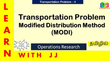#operationsresearchintamil || Part 4 ||#modimethod ||  #transportaionproblem