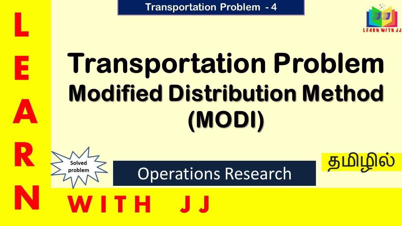 #operationsresearchintamil || Part 4 ||#modimethod || # ...