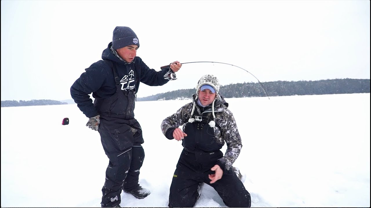 Lake Trout Ice Fishing in a SNOW STORM!?!?! - YouTube