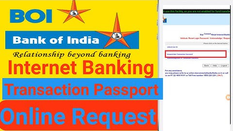 Bank of India (BOI) Transaction Pasword Online Request Apply kaise kare 2021?