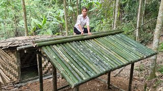 Let's watch the process of the girl designing the house roof and making bamboo tiles |  Ly Tieu An