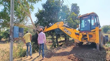 Jcb backhoe struggling with big tree | jcb pulled tree | jcb vs tree #jcb #jcbvideo #viralvideo