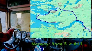 POV Driving Norway Scania S560  5. Rv. 611 Tunnel 3.9