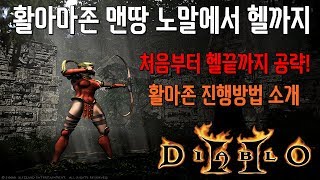 디아블로2 활아마존 맨땅 노말에서 헬 클리어 까지 공략! (Feat.레더 하드코어) diablo2 ladde…