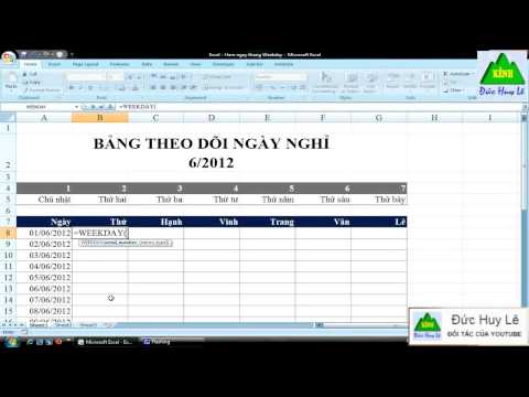 Cách dùng hàm Weekday trong Excel