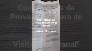Provas da Câmara Municipal de Aracaju