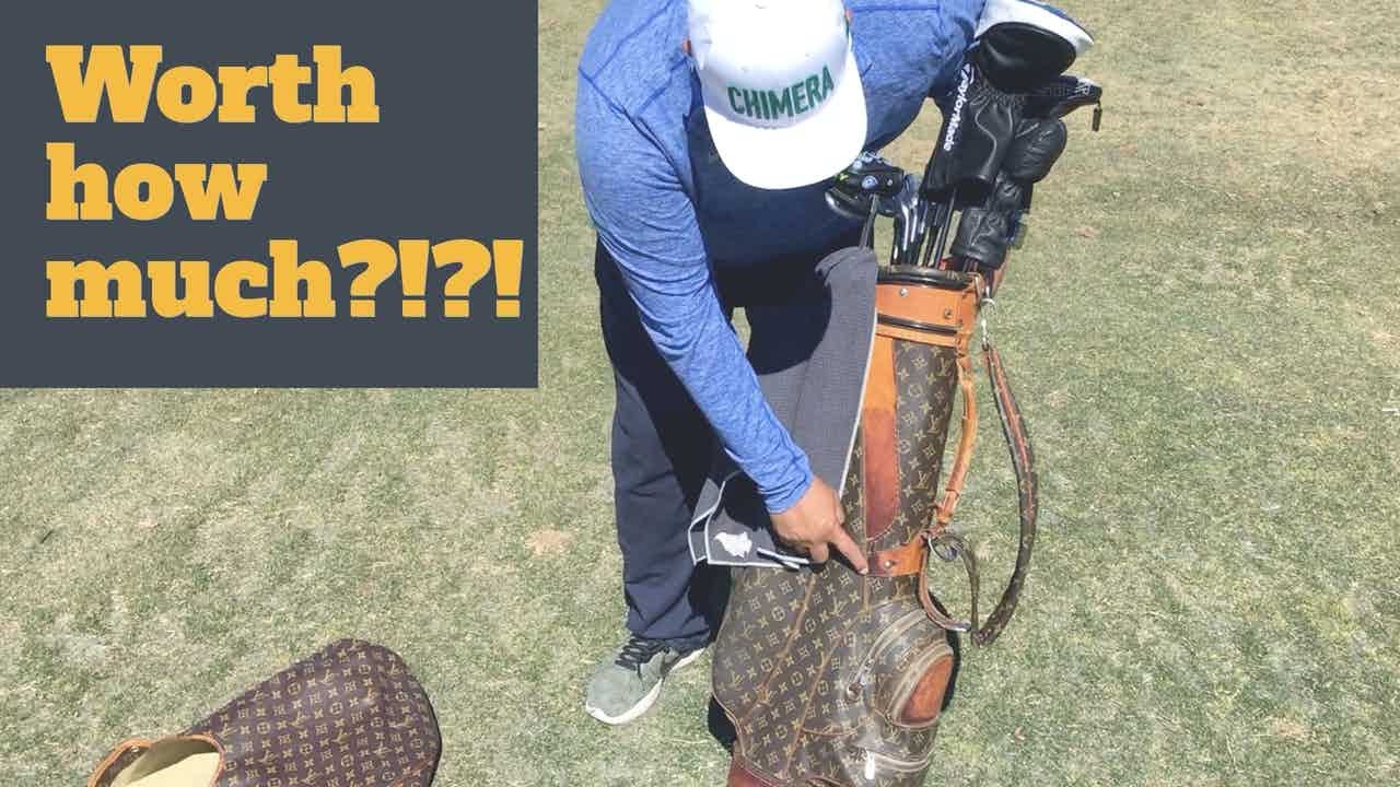Golfer Holding Golf Club and a Louis Vuitton Bag, MWButterfly
