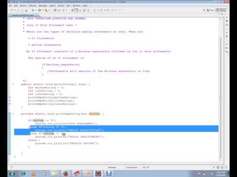 JAVA IF ELSE STATEMENT DEMO