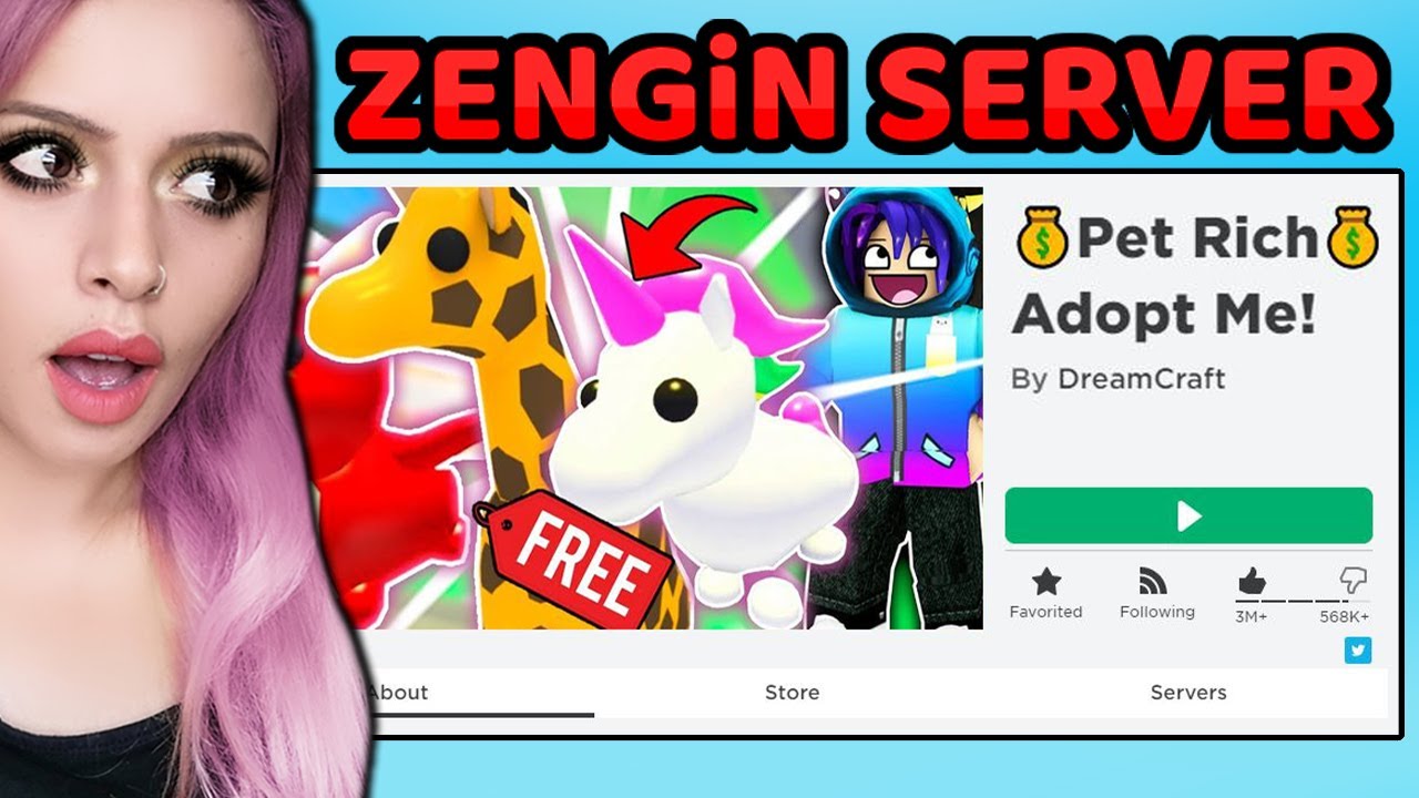 ZENGİN PET SUNUCUSUNA GİRDİM !? DİLENCİLİK YAPTIM !! ( Roblox Adopt Me )