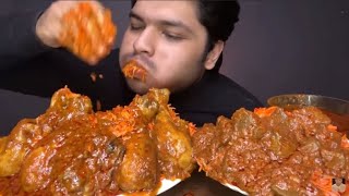 EATING HUGE CHICKEN LEG PIECE CURRY |MUTTON LIVER CURRY ||BASMATI RICE 